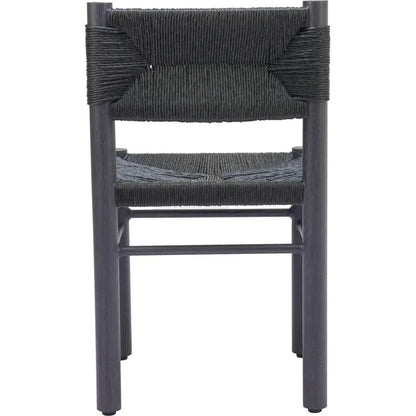 Iska Aluminum Black Armless Dining Chair 2PC-Outdoor Dining Chairs-Zuo Modern-LOOMLAN