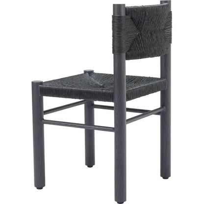 Iska Aluminum Black Armless Dining Chair 2PC-Outdoor Dining Chairs-Zuo Modern-LOOMLAN