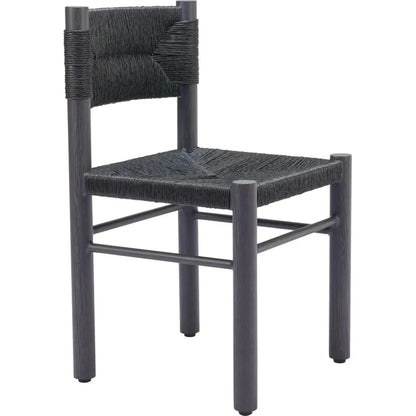 Iska Aluminum Black Armless Dining Chair 2PC-Outdoor Dining Chairs-Zuo Modern-LOOMLAN