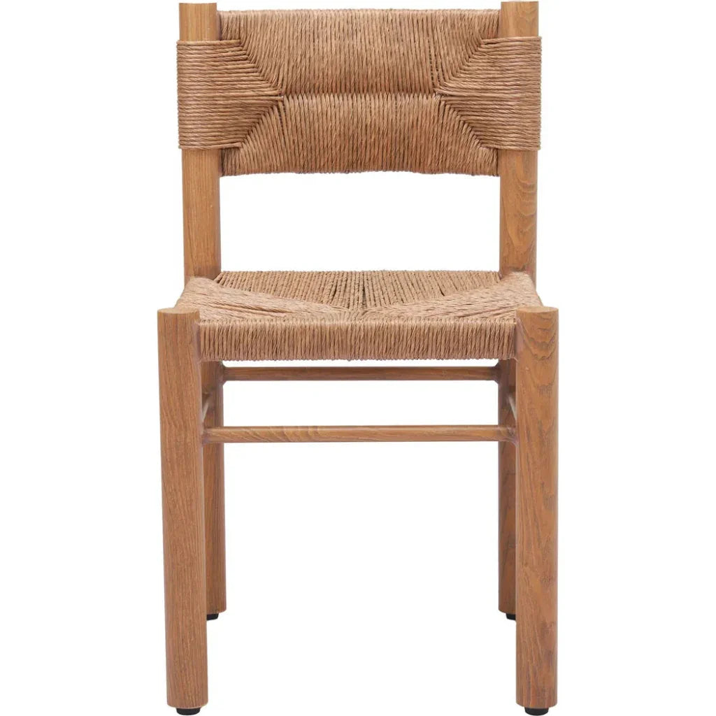 Iska Natural Wood Armless Dining Chair 2PC-Outdoor Dining Chairs-Zuo Modern-LOOMLAN