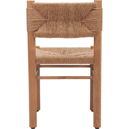 Iska Natural Wood Armless Dining Chair 2PC-Outdoor Dining Chairs-Zuo Modern-LOOMLAN
