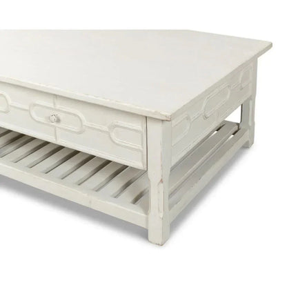 Isla Coffee Table Antique White - LOOMLAN - Sarreid - Coffee Tables