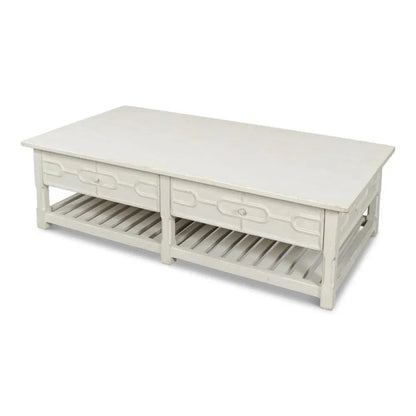 Isla Coffee Table Antique White - LOOMLAN - Sarreid - Coffee Tables