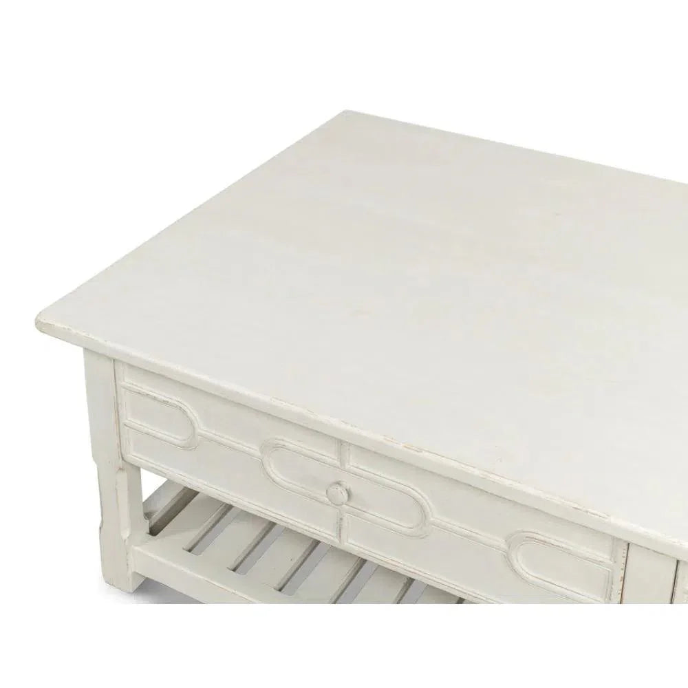 Isla Coffee Table Antique White - LOOMLAN - Sarreid - Coffee Tables