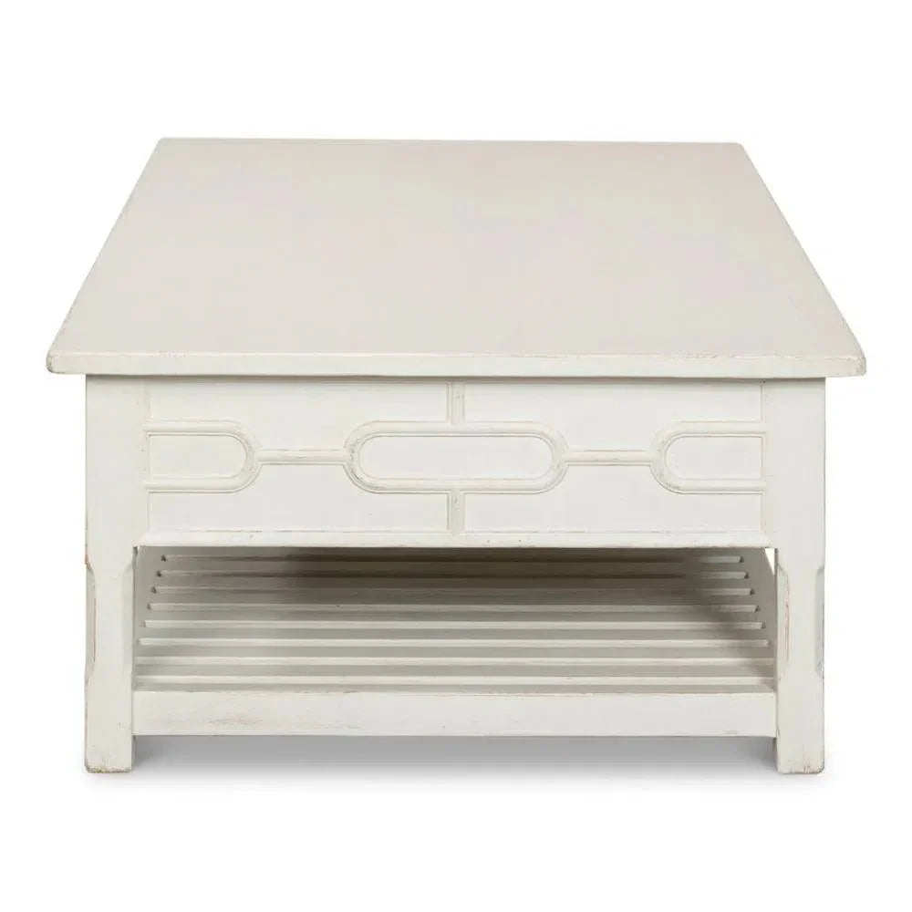 Isla Coffee Table Antique White - LOOMLAN - Sarreid - Coffee Tables
