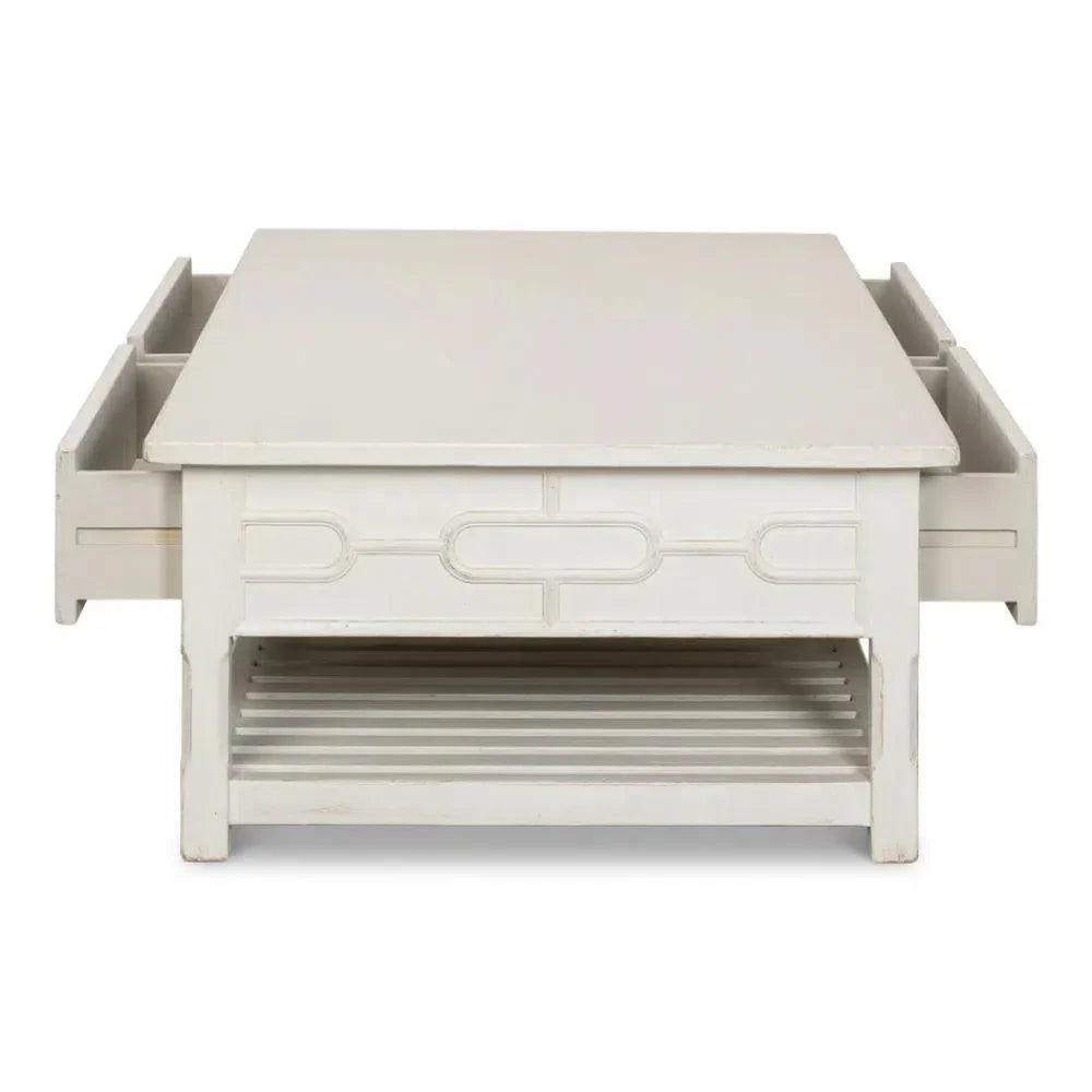 Isla Coffee Table Antique White - LOOMLAN - Sarreid - Coffee Tables