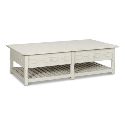 Isla Coffee Table Antique White - LOOMLAN - Sarreid - Coffee Tables