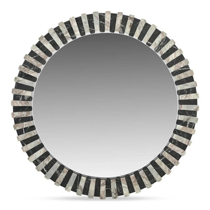 Isolde Multicolor Marble Frame Wall Mirror - LOOMLAN - Moe's Home - Wall Mirrors