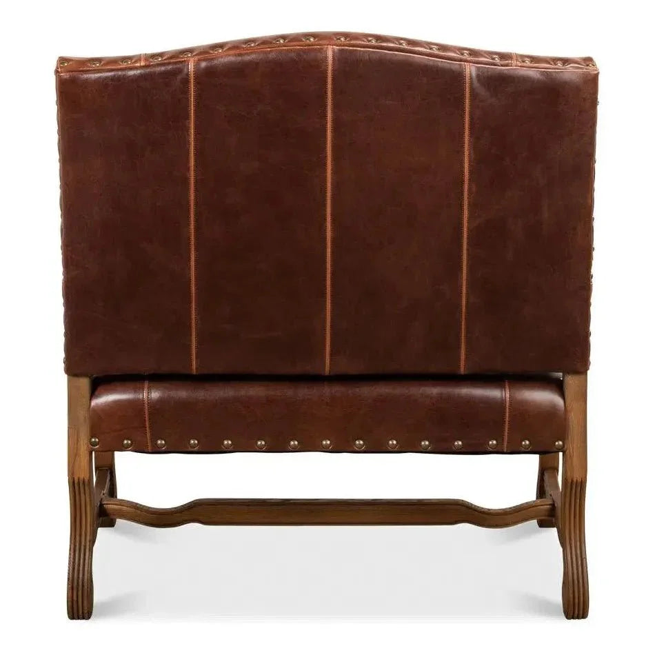 Italian Leather Settee - LOOMLAN - Sarreid - Accent Chairs