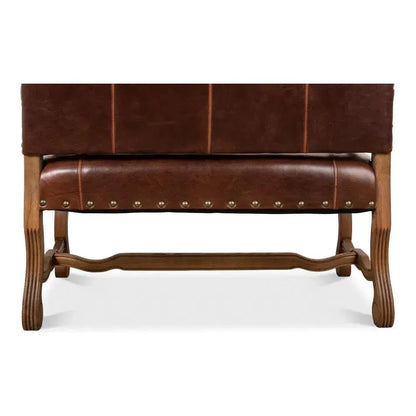 Italian Leather Settee - LOOMLAN - Sarreid - Accent Chairs
