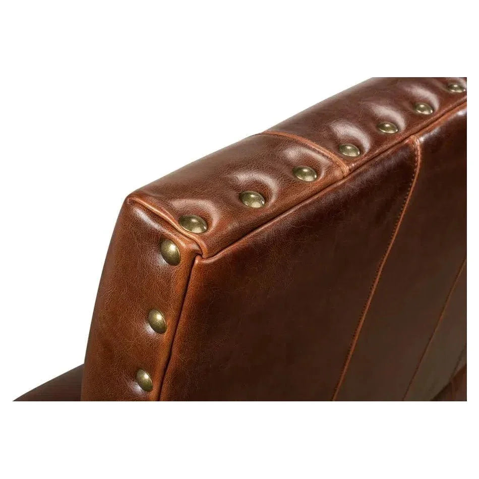 Italian Leather Settee - LOOMLAN - Sarreid - Accent Chairs