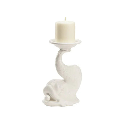 Italian Renaissance Ceramic Dolphin Candleholder - LOOMLAN - Wildwood - Candle Holders