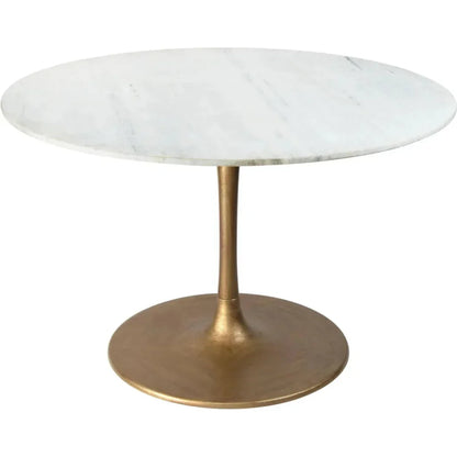 Ithaca Dining Table White & Gold-Dining Tables-Zuo Modern-LOOMLAN