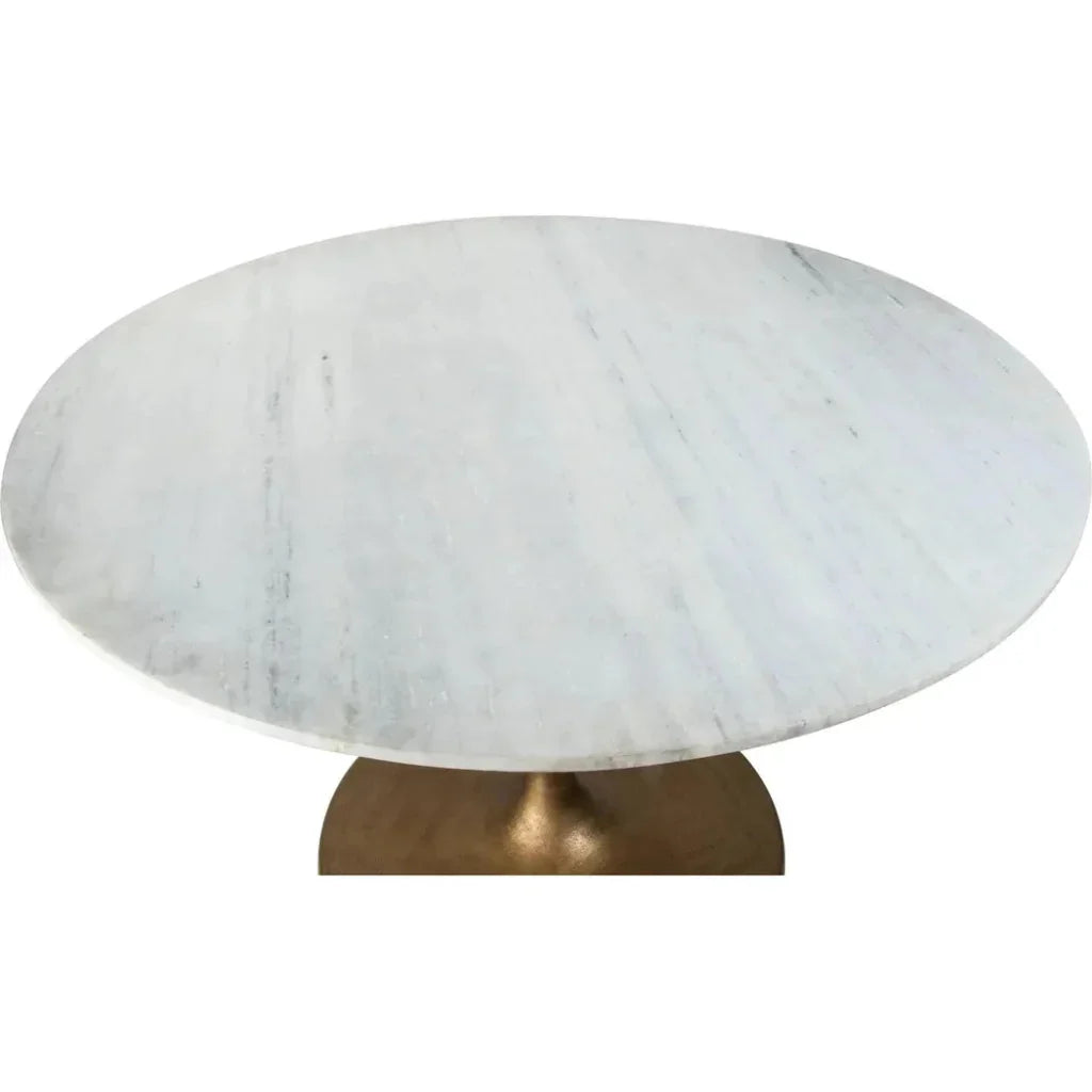 Ithaca Dining Table White & Gold-Dining Tables-Zuo Modern-LOOMLAN