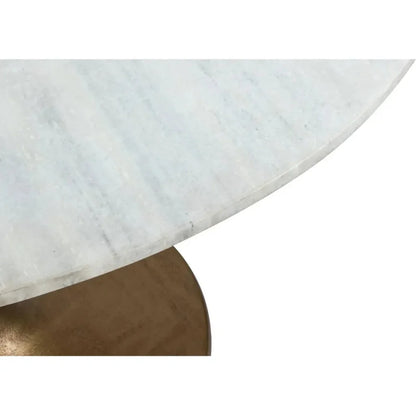 Ithaca Dining Table White & Gold-Dining Tables-Zuo Modern-LOOMLAN