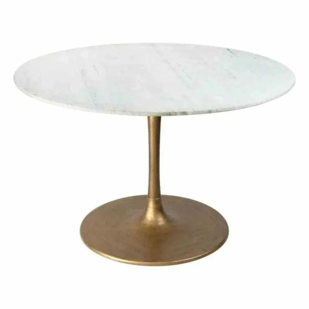 Ithaca Dining Table White & Gold-Dining Tables-Zuo Modern-LOOMLAN