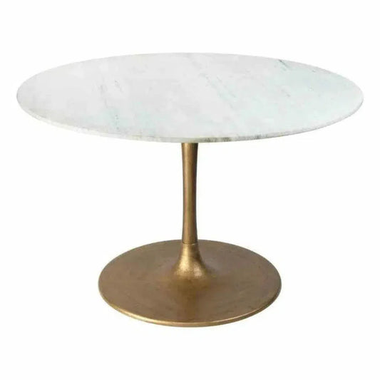 Ithaca Dining Table White & Gold-Dining Tables-Zuo Modern-LOOMLAN