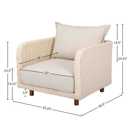 Ivory Coast Fabric Outdoor Club Chair-Outdoor Accent Chairs-LH Imports-LOOMLAN