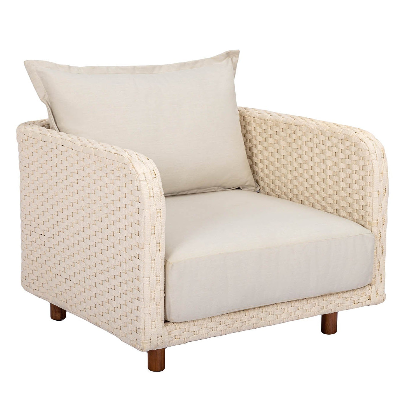 Ivory Coast Fabric Outdoor Club Chair-Outdoor Accent Chairs-LH Imports-LOOMLAN