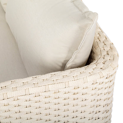 Ivory Coast Fabric Outdoor Loveseat