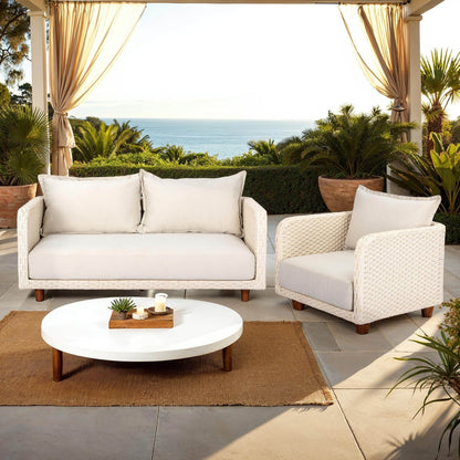 Ivory Coast Fabric Outdoor Loveseat