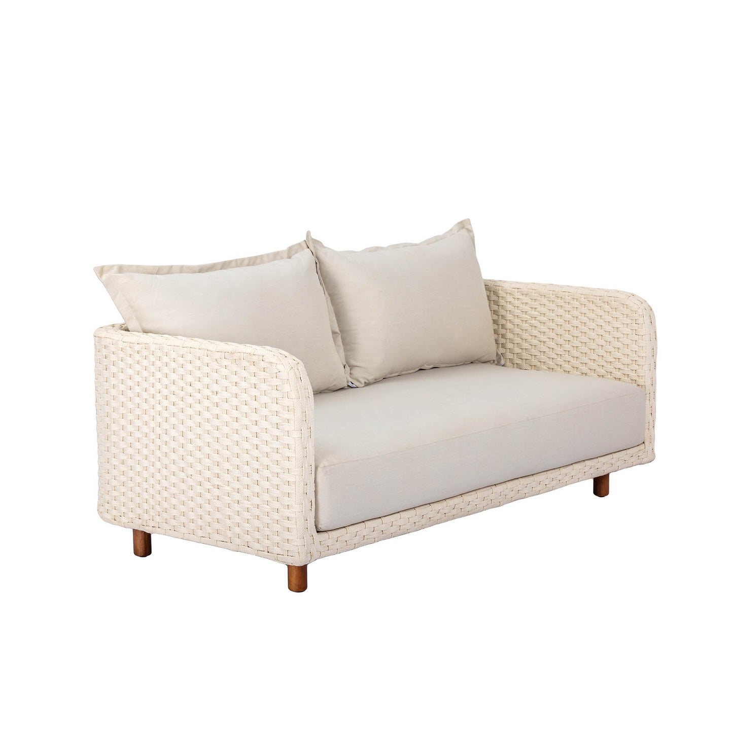 Ivory Coast Fabric Outdoor Loveseat