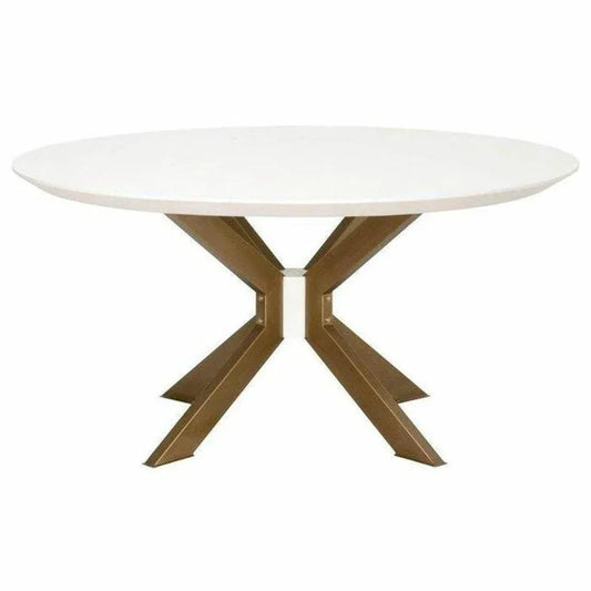 Ivory - White Concrete Round Dining Table-Dining Tables-Essentials For Living-LOOMLAN