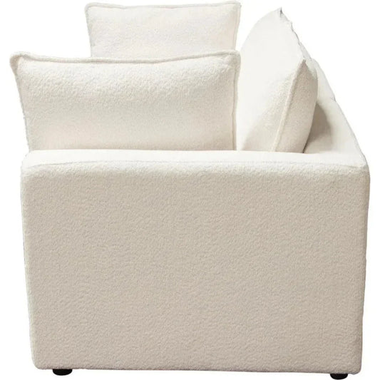 Ivy 2-Piece Modular Sofa White Faux Shearling-Modular Sofas-Diamond Sofa-LOOMLAN