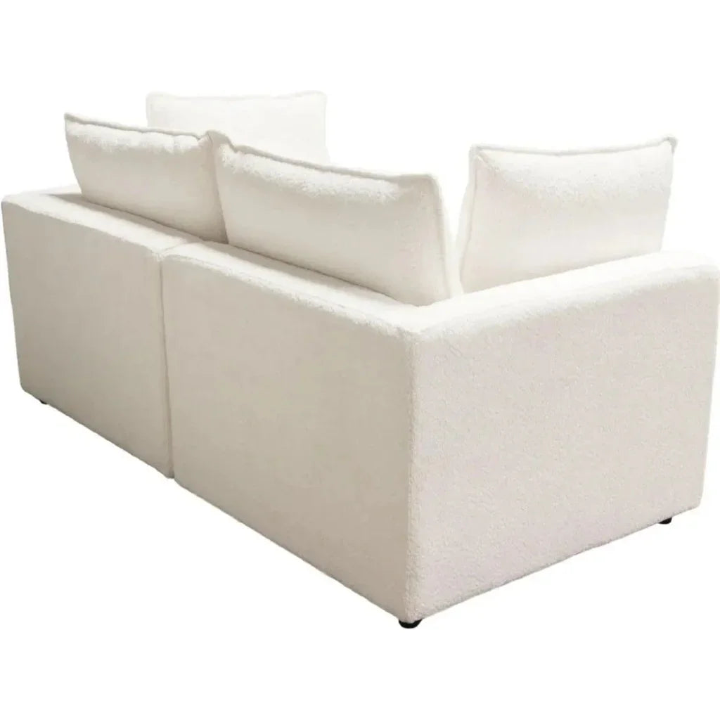 Ivy 2-Piece Modular Sofa White Faux Shearling-Modular Sofas-Diamond Sofa-LOOMLAN