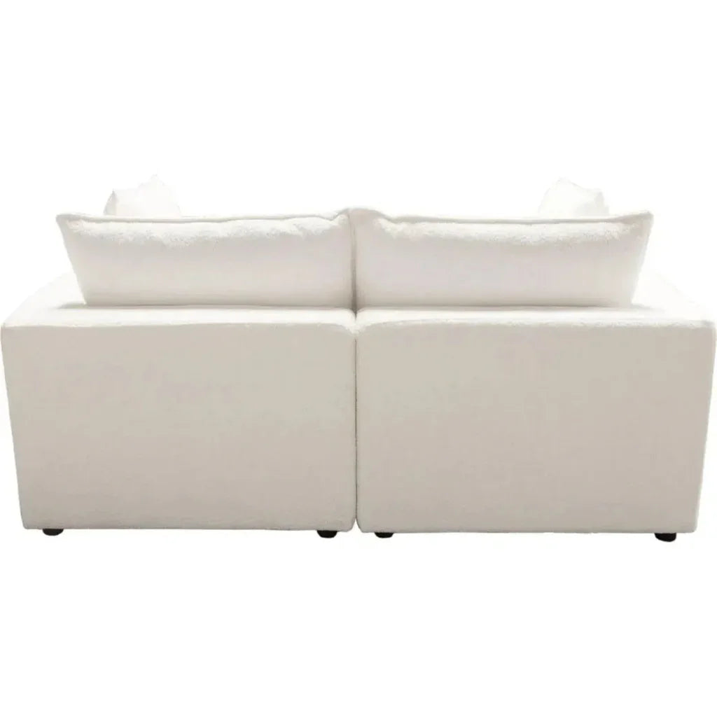 Ivy 2-Piece Modular Sofa White Faux Shearling-Modular Sofas-Diamond Sofa-LOOMLAN