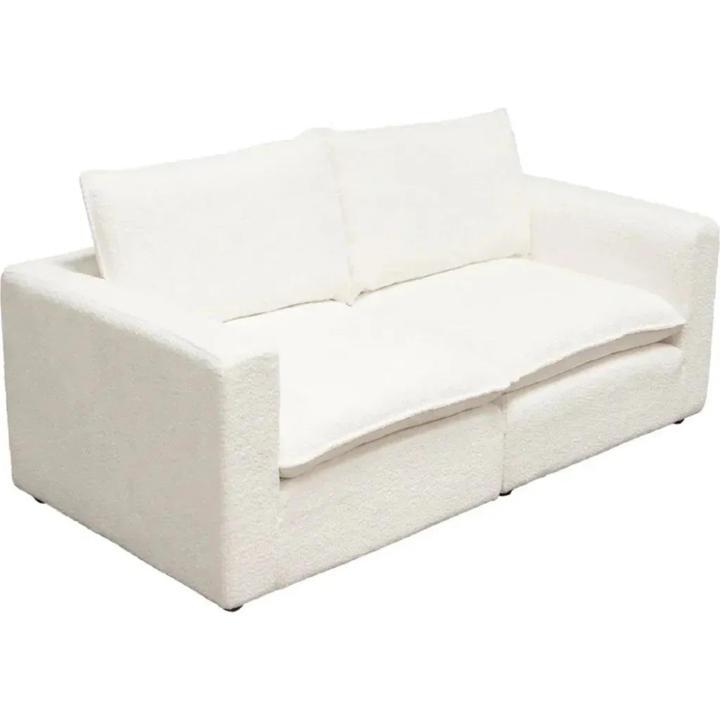 Ivy 2-Piece Modular Sofa White Faux Shearling-Modular Sofas-Diamond Sofa-LOOMLAN