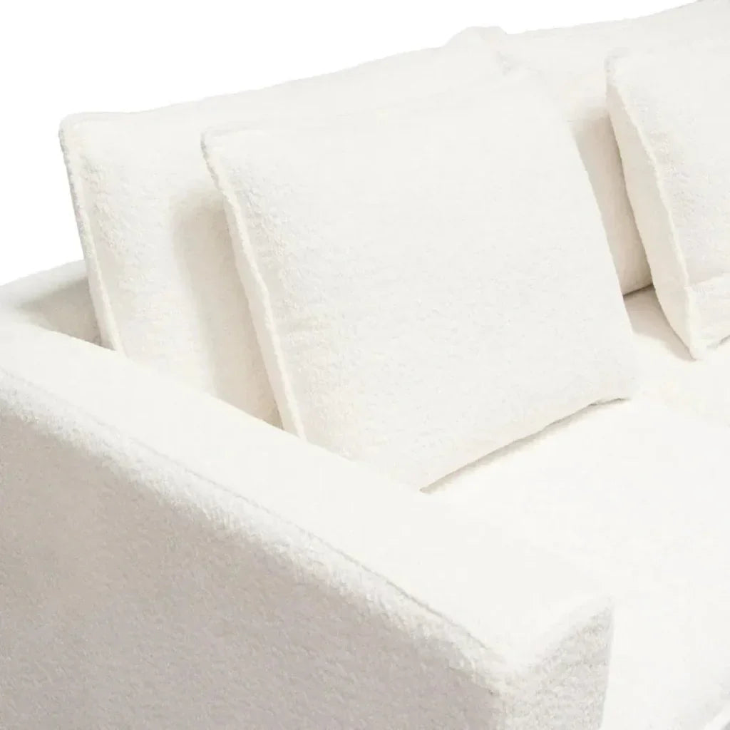Ivy 3-Piece Modular Sofa White Faux Shearling-Modular Sofas-Diamond Sofa-LOOMLAN