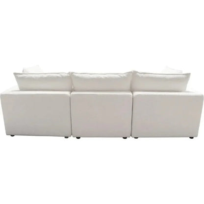 Ivy 3-Piece Modular Sofa White Faux Shearling-Modular Sofas-Diamond Sofa-LOOMLAN