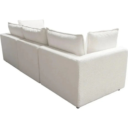 Ivy 3-Piece Modular Sofa White Faux Shearling-Modular Sofas-Diamond Sofa-LOOMLAN