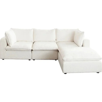 Ivy 4PC Reversible Chaise Sectional White Shearling - LOOMLAN - Diamond Sofa - Sectionals