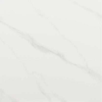 Izar Stone & Steel White Round Dining Table-Dining Tables-Zuo Modern-LOOMLAN