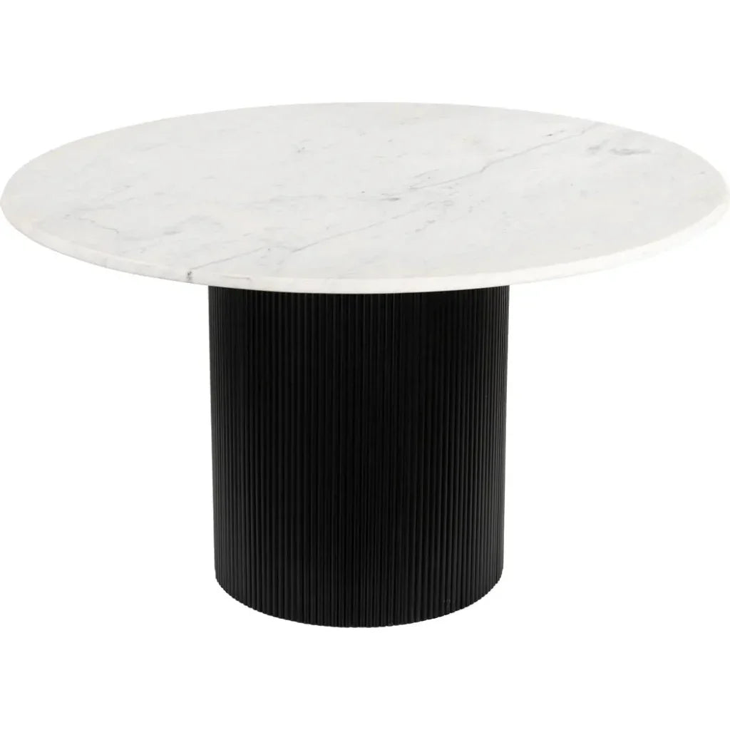 Izola Dining Table White & Black-Dining Tables-Zuo Modern-LOOMLAN
