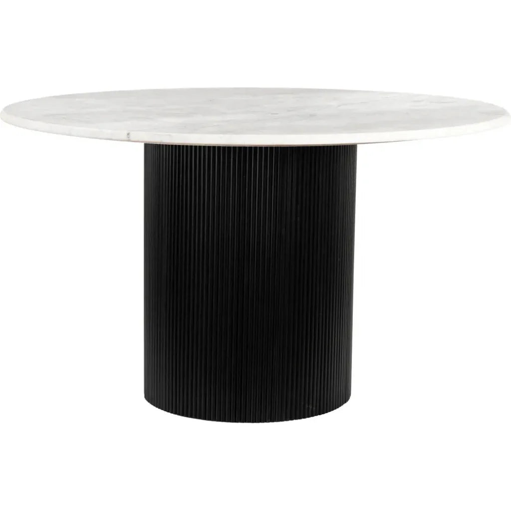 Izola Dining Table White & Black-Dining Tables-Zuo Modern-LOOMLAN