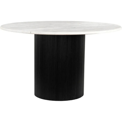 Izola Dining Table White & Black-Dining Tables-Zuo Modern-LOOMLAN