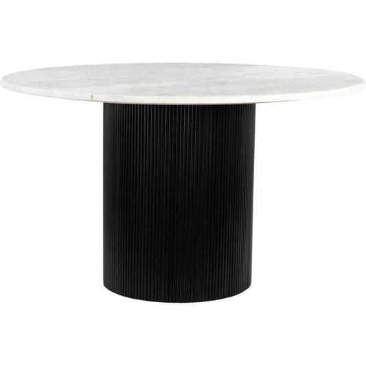 Izola Dining Table White & Black-Dining Tables-Zuo Modern-LOOMLAN