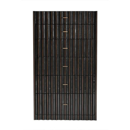 Izzy Wood and Brass Black Tallboy - LOOMLAN - Noir - Dressers