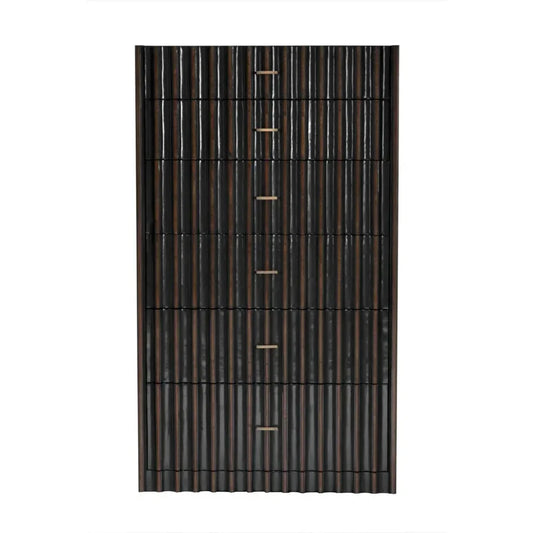 Izzy Wood and Brass Black Tallboy - LOOMLAN - Noir - Dressers