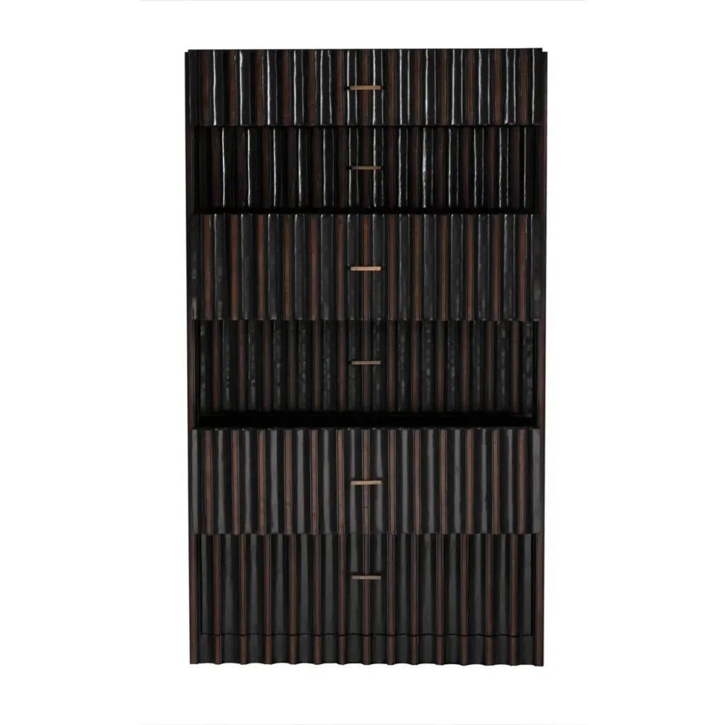 Izzy Wood and Brass Black Tallboy - LOOMLAN - Noir - Dressers