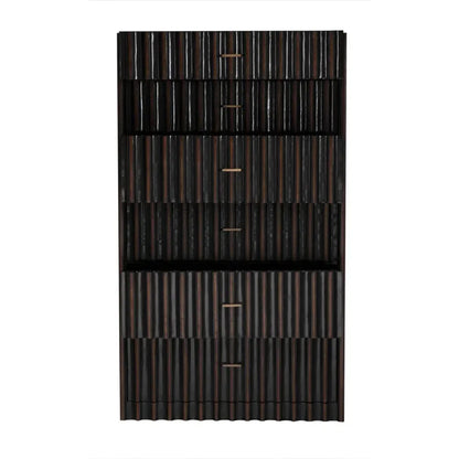 Izzy Wood and Brass Black Tallboy - LOOMLAN - Noir - Dressers