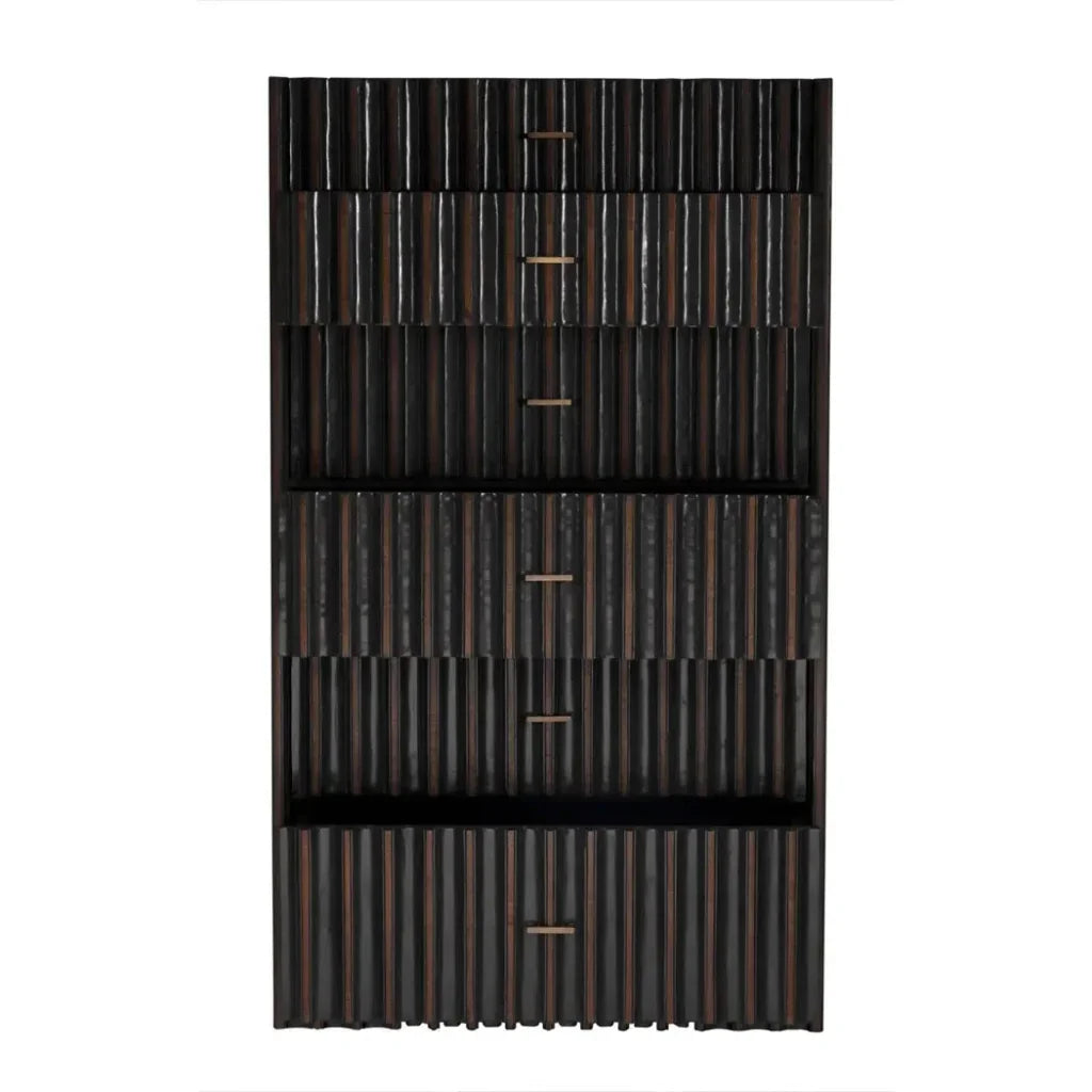 Izzy Wood and Brass Black Tallboy - LOOMLAN - Noir - Dressers
