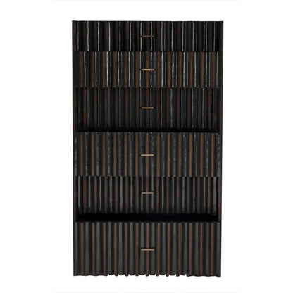 Izzy Wood and Brass Black Tallboy - LOOMLAN - Noir - Dressers