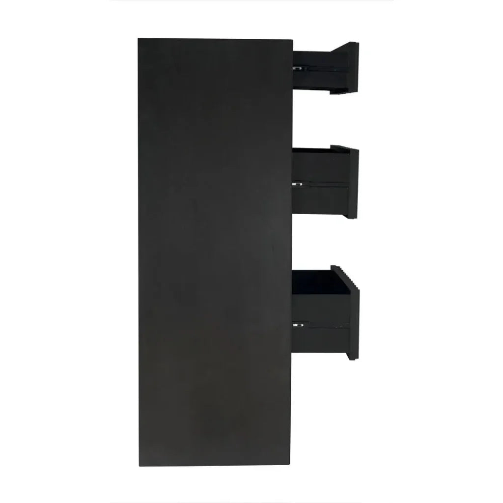 Izzy Wood and Brass Black Tallboy - LOOMLAN - Noir - Dressers