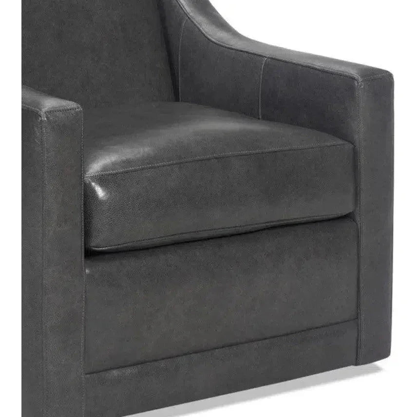 Jacob Real Leather Chair Swivel Lounge Chair - LOOMLAN - Uptown Sebastian - Club Chairs