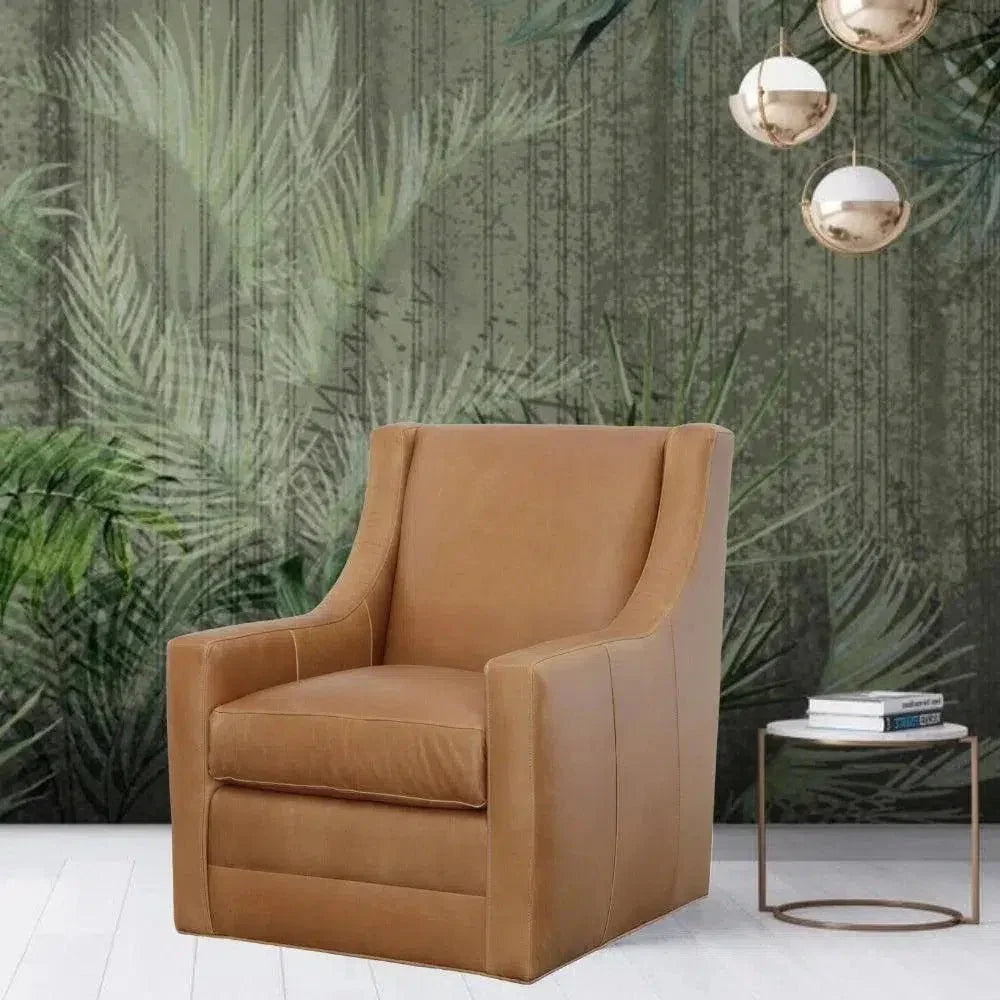 Jacob Real Leather Chair Swivel Lounge Chair - LOOMLAN - Uptown Sebastian - Club Chairs