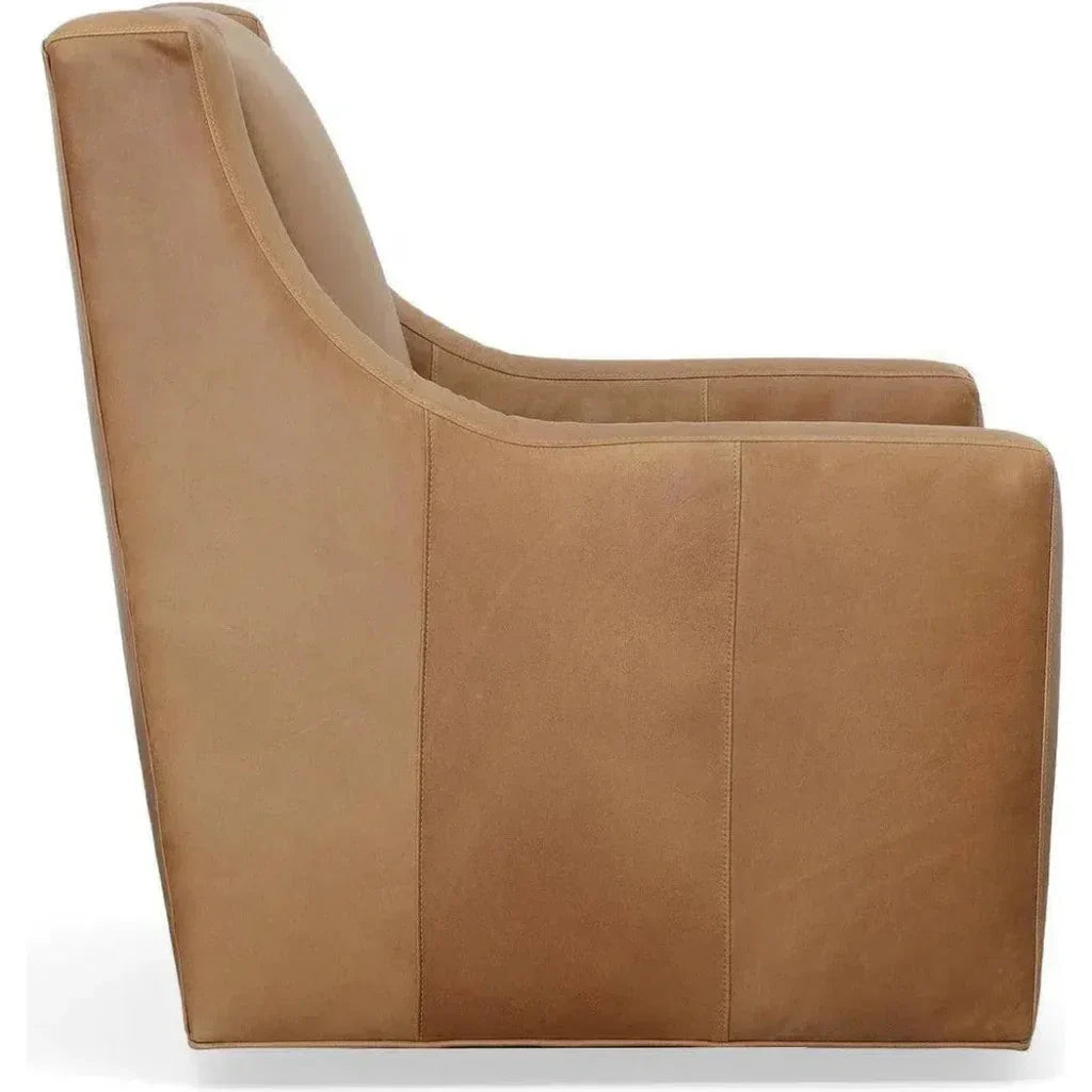 Jacob Real Leather Chair Swivel Lounge Chair - LOOMLAN - Uptown Sebastian - Club Chairs